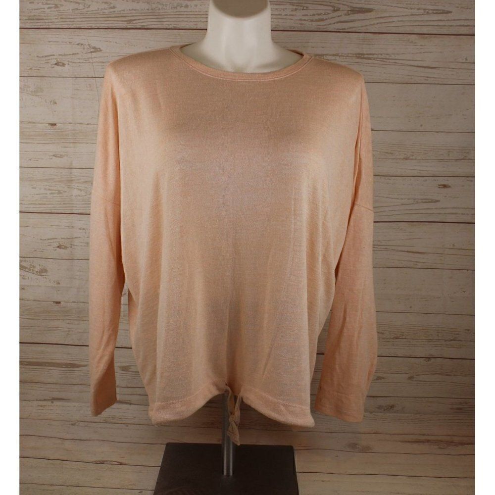 BELLE Beach Kim Gravel Breezy Knit Drawstring Pullover Top XL